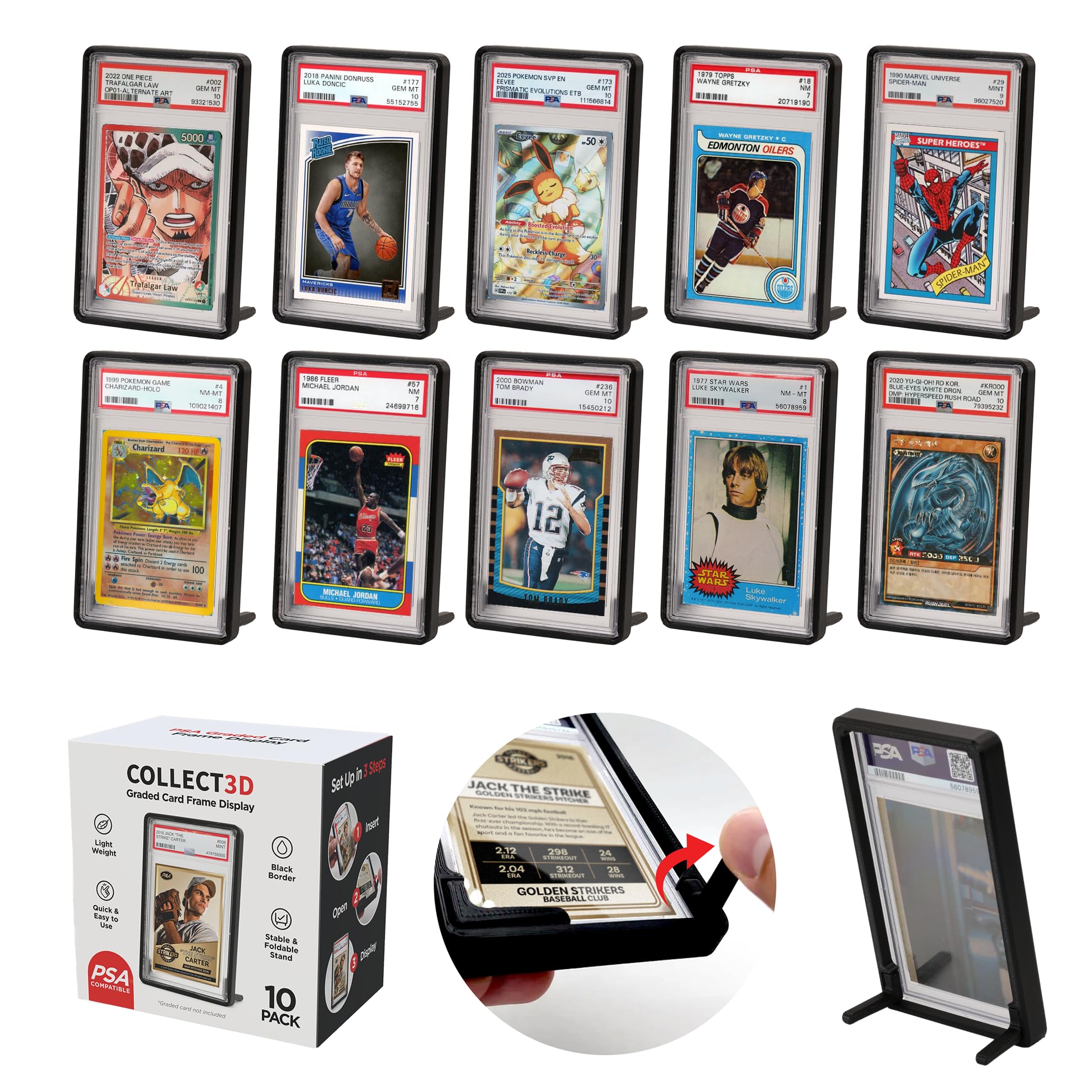 Amazon.com: COLLECT3D Graded Trading Card Display Frame with